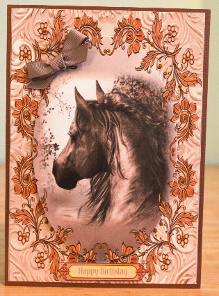 Vintage Copper Horse Portrait by Debbie Knechtel