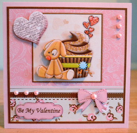 Puppy Love & Cupcake Valentine Topper & Decoupage by Debbie Knechtel