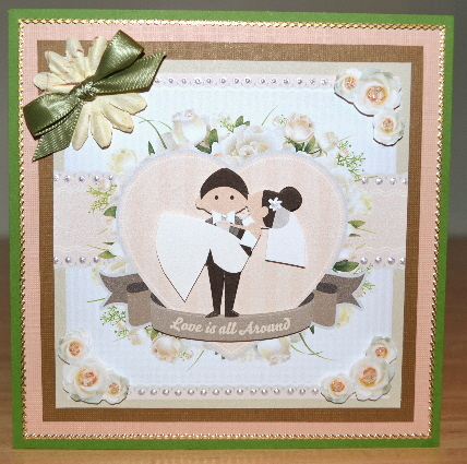 Love is All Around Decoupage Card Topper by Debbie Knechtel