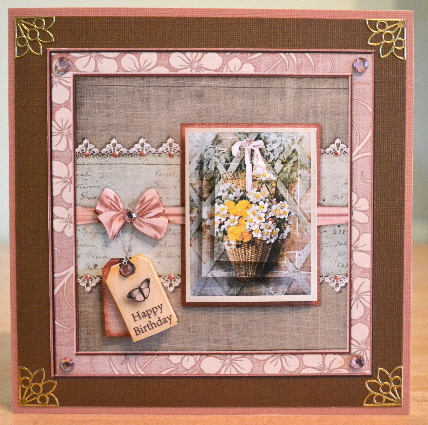 Cardtopper Vintage Lace Yellow and White Flowers 436 by Debbie Knechtel