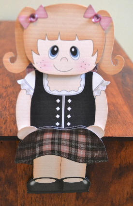 3D on the Shelf Card Kit - Little Scottish Girl Kyla by Debbie Knechtel