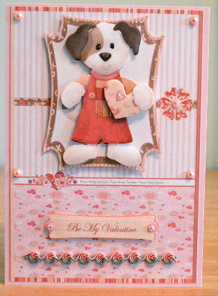 Puppy Love Card Front with Topper by Debbie Knechtel