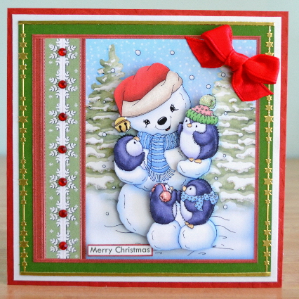 Penguins Just Chillin Snowman Christmas Decoupage Mini Kit by Debbie Knechtel