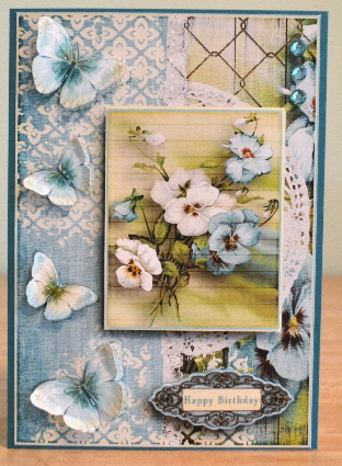 Cardtopper with Matching Envelope Pansy Blue 631 by Debbie Knechtel