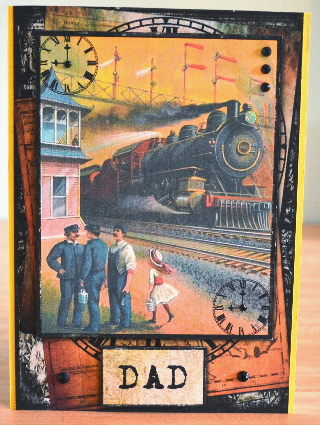 Vintage Train Steaming Out of the Station by Debbie Knechtel