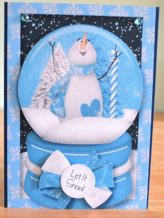 Happy Snowman Snow Globe A5 by Debbie Knechtel