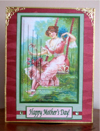 Lady on Swing - Mother's Day by Debbie Knechtel