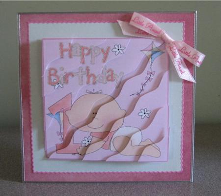Baby Girl and Number 1 - Wavey Stacker by Debbie Knechtel