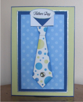Man's Spotty Shirt & Tie Quick Card with Decoupage by Debbie Knechtel