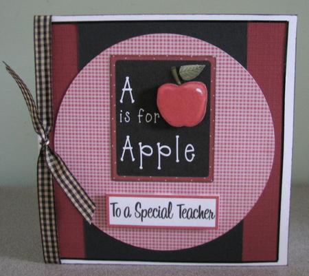 Red Apple Wobble Card for Teacher by Debbie Knechtel