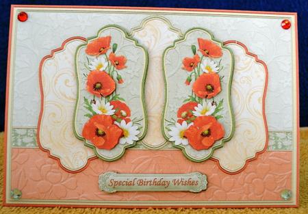 Poppies & Daisies 5 Panel Quick Card & Decoupage by Debbie Knechtel