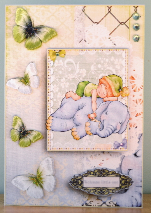 Cardtopper with Matching Envelope Little Boy 724 by Debbie Knechtel