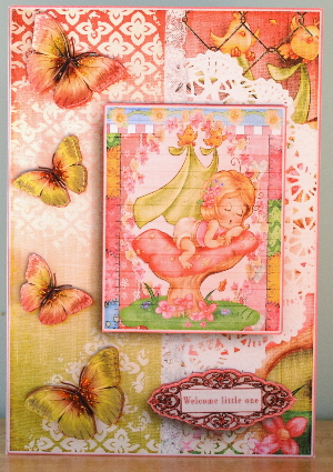 Cardtopper with Matching Envelope Little Girl 723 by Debbie Knechtel