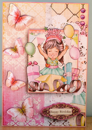 Cardtopper with Matching Envelope Happy Birthday 718 by Debbie Knechtel