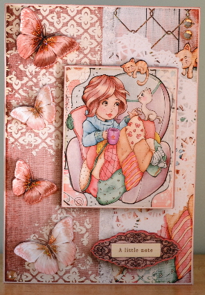 Cardtopper with Matching Envelope Get Well Soon 715 by Debbie Knechtel