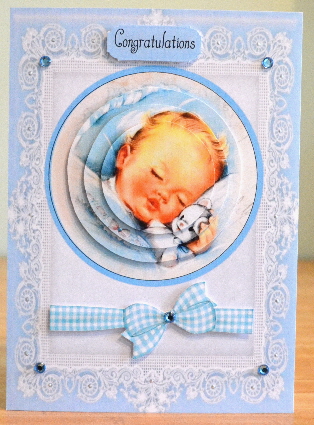 Baby Boy Oval Pyramid by Debbie Knechtel