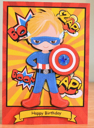 Superhero with Shield by Debbie Knechtel