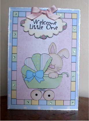 Baby Card Front & Decoupage Welcome Little One by Debbie Knechtel