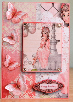 Cardtopper with Matching Envelope Lovely Lady 721 by Debbie Knechtel