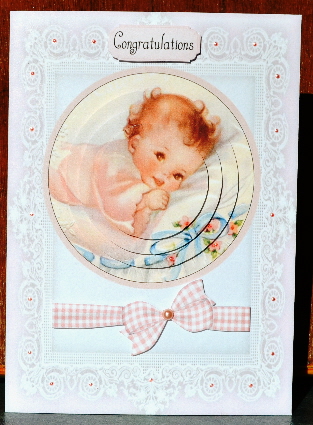 Baby Girl Oval Pyramid by Debbie Knechtel