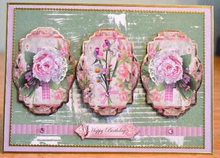 Vintage Flowers Panel Card and Toppers by Debbie Knechtel