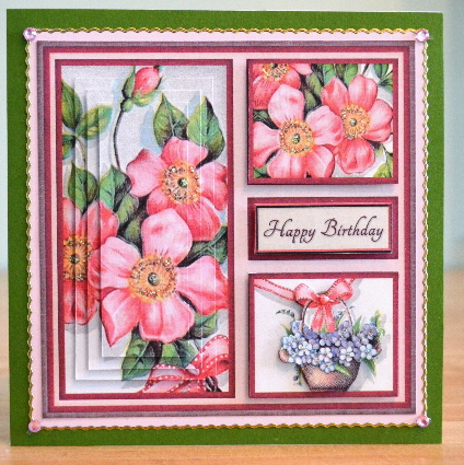 Cardtopper Beautiful Red Flowers 445 by Debbie Knechtel