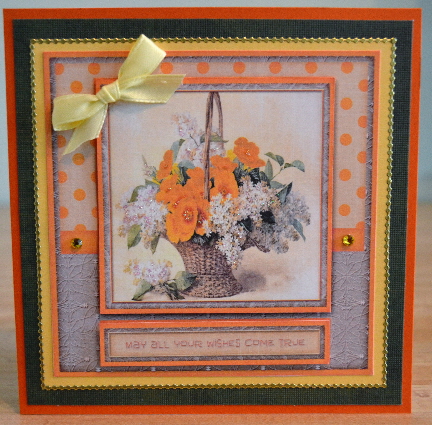 Cardtopper White Lilac and Yellow Flowers 435 by Debbie Knechtel