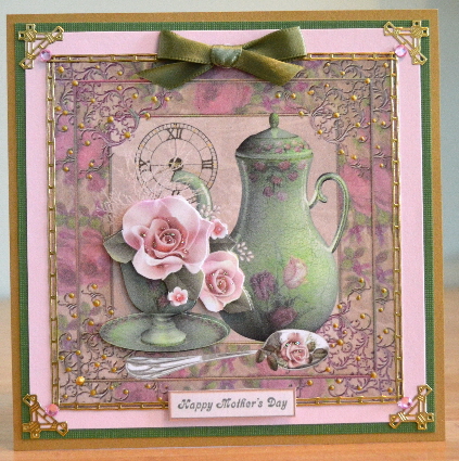 Tea Time Rose's Topper with Decoupage by Debbie Knechtel
