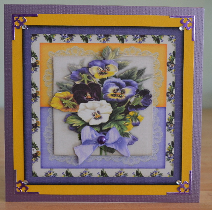 Cardtopper All About Pansy Yellow 389 by Debbie Knechtel