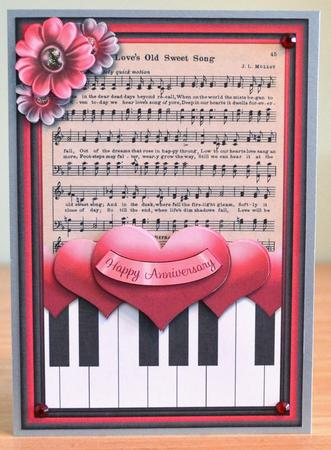 Cardtopper with Matching Envelope Red Black 762 by Debbie Knechtel