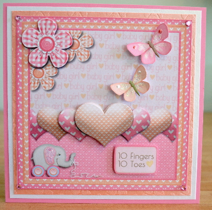 Cardtopper Baby Girl Fingers and Toes 769 by Debbie Knechtel