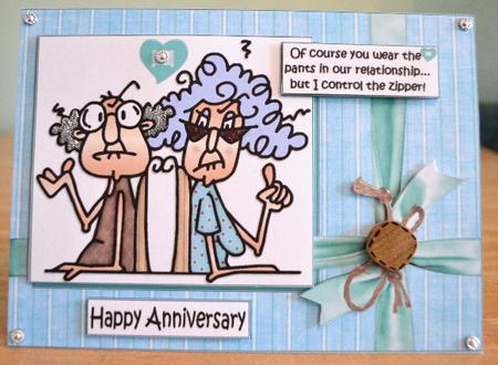 Gus Wears the Pants Anniversary Quick Card by Debbie Knechtel