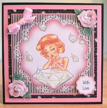 Diamonds Are a Girls Best Friend Card Front Kit by Debbie Knechtel