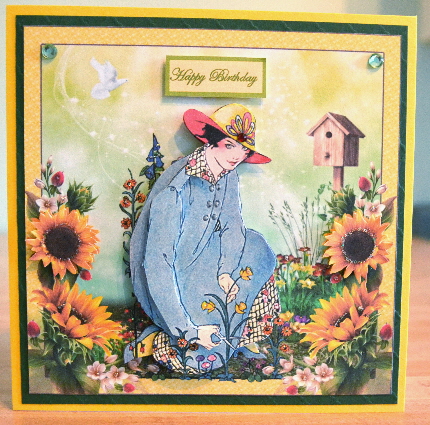 Art Deco Lady Flower Garden Mini Kit by Debbie Knechtel