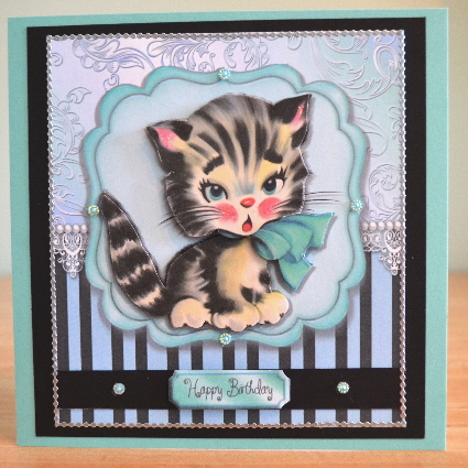 Adorable Vintage Kitten 8x8 Mini Kit by Debbie Knechtel