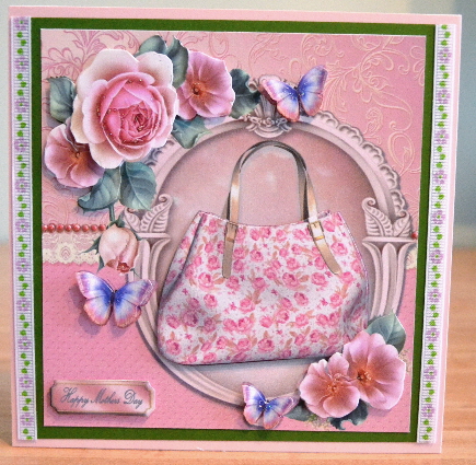 Beautiful Pink Handbag with Roses 8x8 Mini Kit by Debbie Knechtel