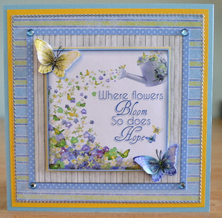 Where Flowers Bloom So Does Hope (blue) by Debbie Knechtel