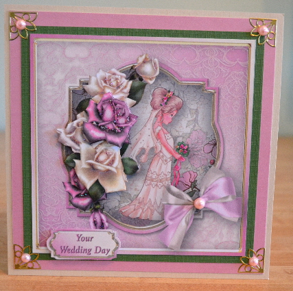 Pretty Bride Decoupage Card Front by Debbie Knechtel