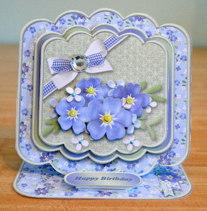 Forget-me-not - Stacked Layer Easel Card Mini Kit by Debbie Knechtel