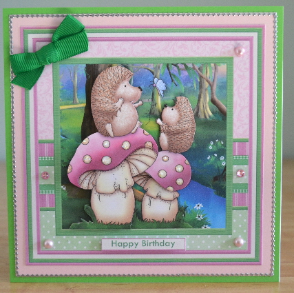 Hedgehogs Butterfly Play 8x8 Decoupage Mini Kit by Debbie Knechtel
