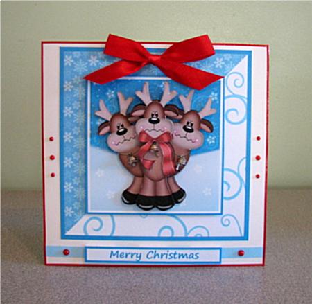Reindeer Cluster Card Front & Decoupage by Debbie Knechtel