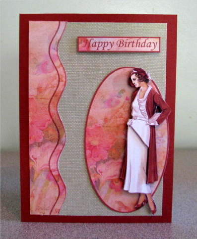 2 Vintage Lady Toppers for A6 Cards by Debbie Knechtel