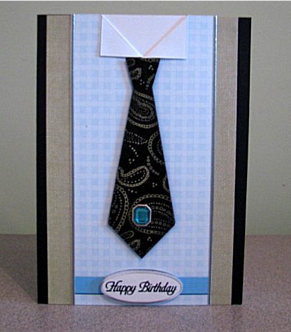 Man's Shirt & Tie Quick Card with Decoupage by Debbie Knechtel
