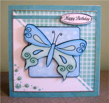 Butterfly Quick Card with 3D Decoupage by Debbie Knechtel