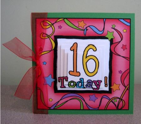 16th Birthday Quick Card with Pyramage by Debbie Knechtel