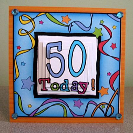 50th Birthday Quick Card with Pyramage by Debbie Knechtel