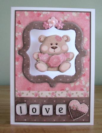Love Bear Aperture Dangler Card or Topper by Debbie Knechtel