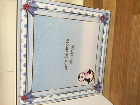 Penguins Celebrate Christmas approx; 8x8ins Insert 2 by DEBBIE LEIGHTON