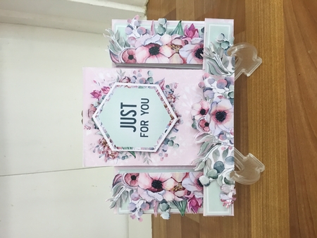 Floral Front Centre Step Card by DEBBIE LEIGHTON