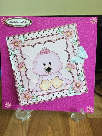 Cute Little Chick square landscape insert by DEBBIE LEIGHTON